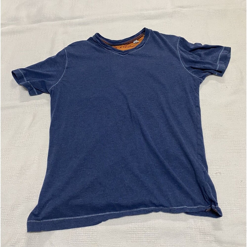 Robert Graham V Neck T Shirt Heathered Blue Size Medium Knowledge Wisdom Truth